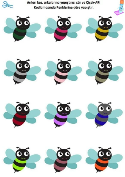 Cırt Cırtlı Renk KODLAMA YAZ-SİL Eğitim Seti - 4