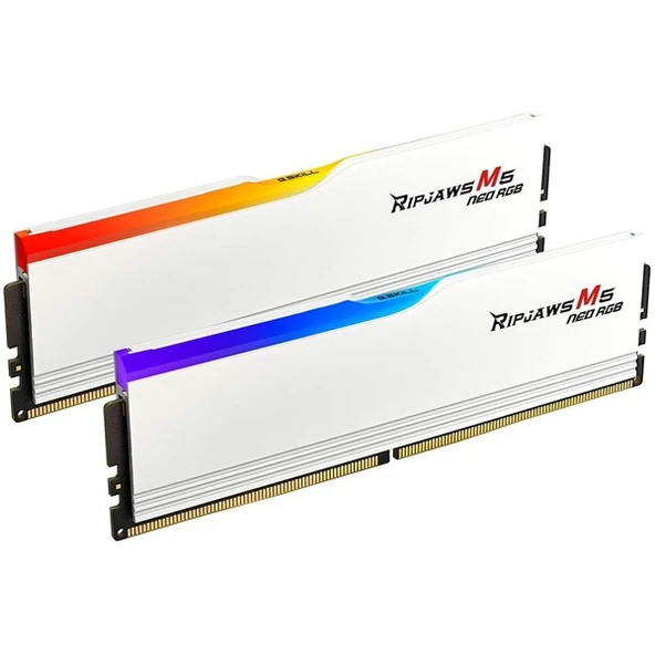 GSKILL 32GB (2X 16GB) DDR5 6000Mhz CL36 RGB DUAL KIT PC RAM RIPJAWS M5 F5-6000J3636F16GX2-RM5RW BEYAZ - 2