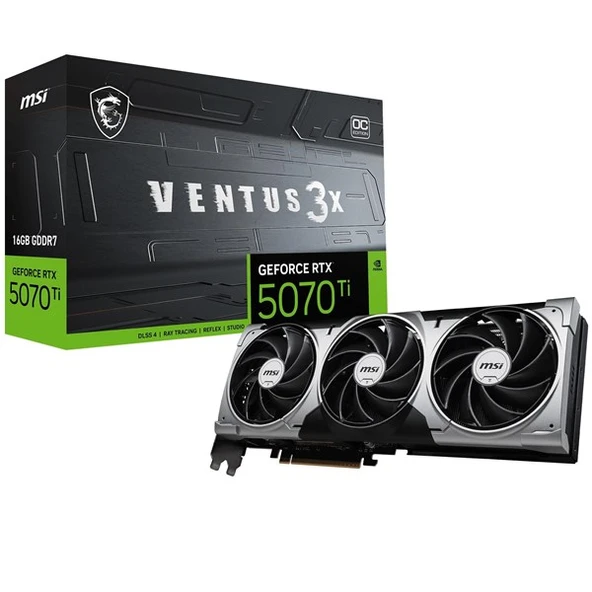 MSI RTX5070TI 16GB VENTUS 3X OC GDDR7 256bit HDMI DP PCIe 5.0 ürün görseli
