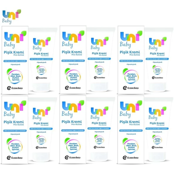 Uni Baby Bebek Bakım Pişik Önleyici Kremi 75Ml Pro Active (6 Lı Set) ürün görseli 1