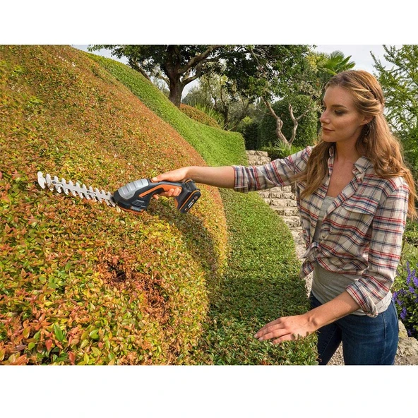 WORX WG801E.5 20Volt 2.0Ah. Li-ion Şarjlı Profesyonel Avuç İçi Çim Kesme, Çit Budama/Çapalama - Resim 3