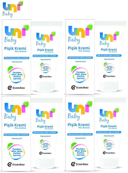 Uni Baby Bebek Bakım Pişik Önleyici Kremi 75Ml Pro Active (4 Lü Set)
