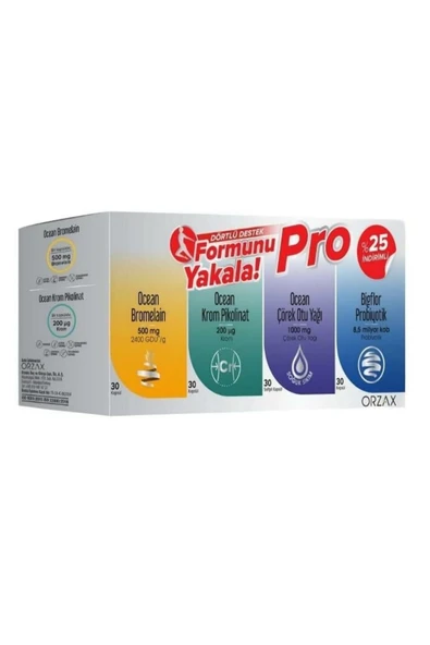 Ocean Formunu Yakala 4'lü Set 30 Kapsül - Bromelain + Krom Pikolinat + Çörek Otu Yağı + Bigflor Probiyotik - 2
