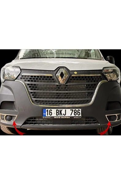 Renault Master  Krom Sis Farı Çerçevesi 2 Parça 2019 Üzeri Uyumlu Paslanmaz Çelik - 2
