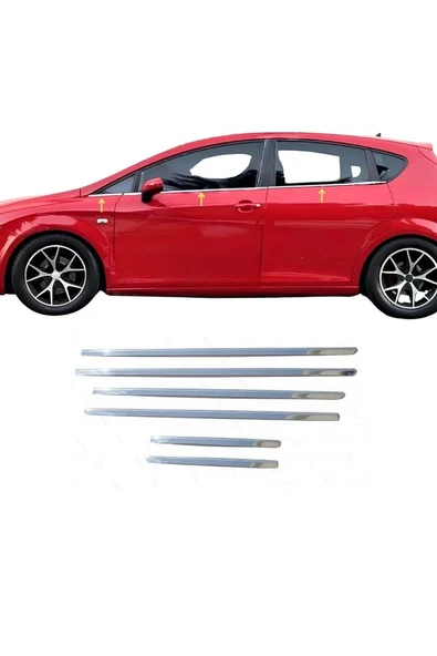 Seat Leon Krom Cam Çıtası 6 Prç. 2006-2012 Paslanmaz  Çelik