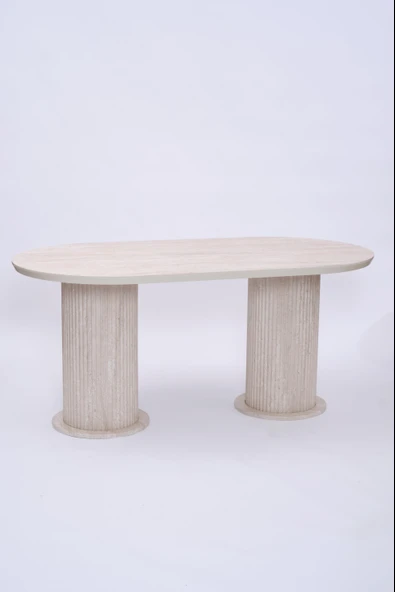 Bohem Travertan Boyalı Masa Sandalye Takımı 90x170 - 4
