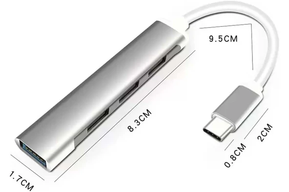 GABBLE GAB-TCUM20 SLİM 4 PORT TYPE-C USB 2.0 ÇOKLAYICI (C-01) ürün görseli