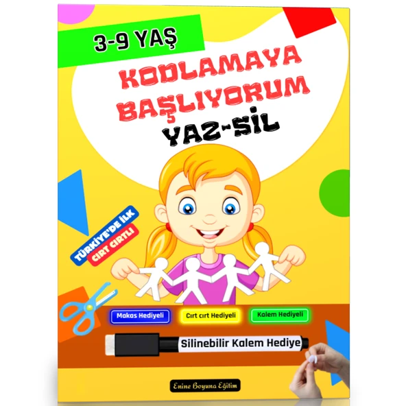 3-9 Yaş Kodlamaya Başlıyorum YAZ-SİL Kitabı