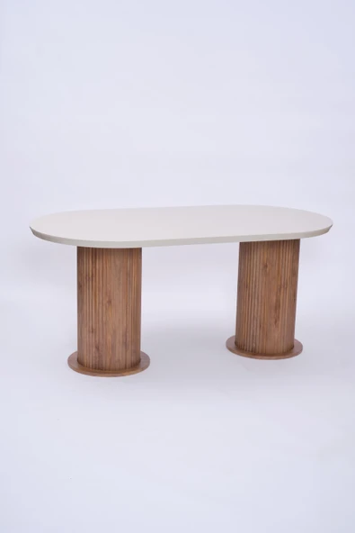 Bohem Kum Beji Boyalı Masa Sandalye Takımı 90x170 - 3