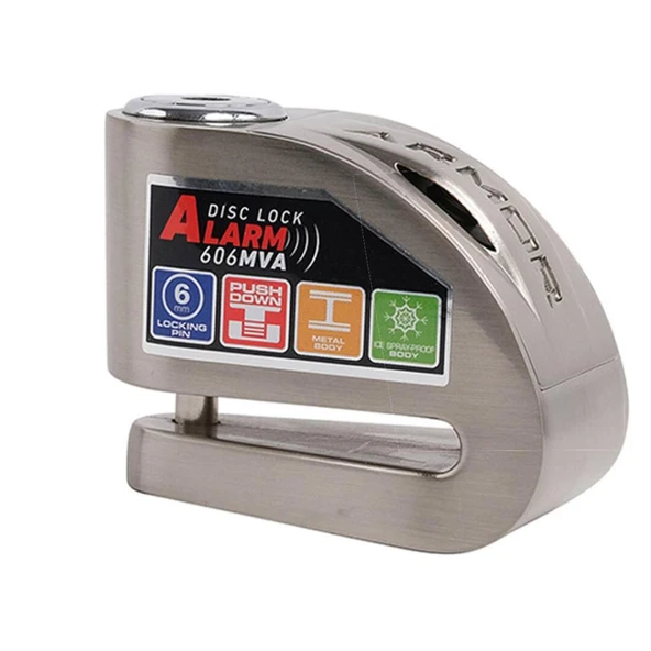 Armor Alarmlı Motorsiklet Disk Kilidi Çelik Gövde 606 Mva 6mm-İnox - 7