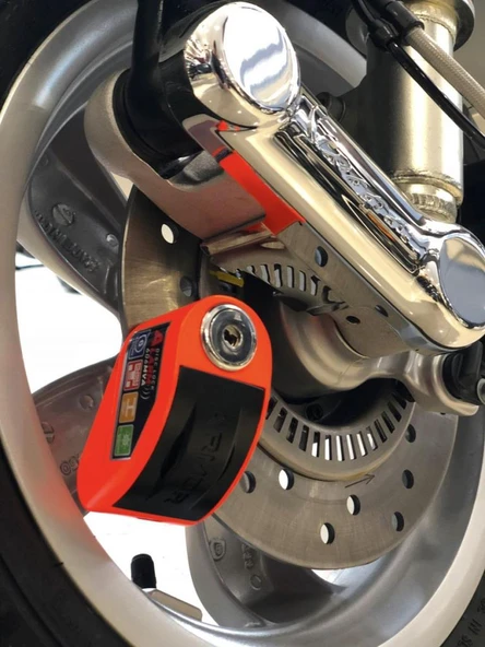 Armor Alarmlı Motorsiklet Disk Kilidi Çelik Gövde 606 Mva 6mm-Turuncu - 3