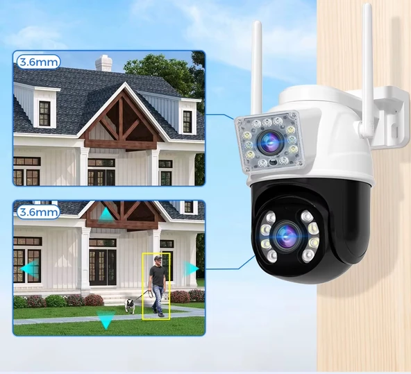 O-Kam 3011 Dual Lens Wifi Akıllı Kamera , Yapay Zeka, Gece Görüş, Karşılıklı Konuşma - 4