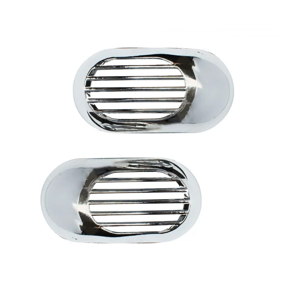 Krom Yan Sinyal Çerçevesi Kafesli Izgaralı Kapak 10x5cm 2 Parça