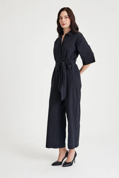 Keten Günlük Tulum Elbise - Resim 4