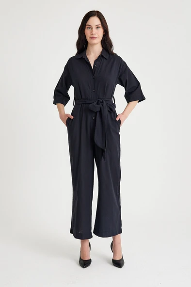 Keten Günlük Tulum Elbise - Resim 3