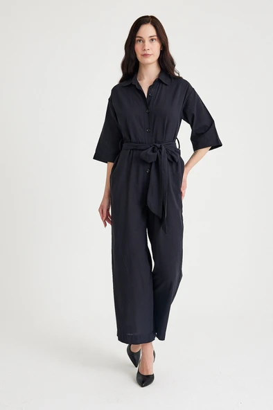 Keten Günlük Tulum Elbise - Resim 2