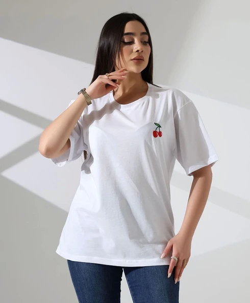 Kiraz işlemeli tişört - 2