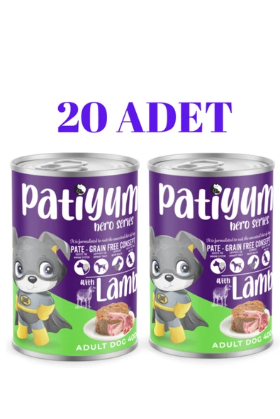 PATİYUM KUZULU KÖPEK KONSERVESİ 400GR X 20 ADET