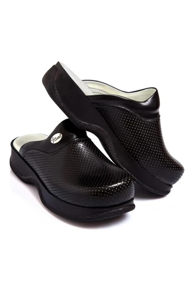 Kadın Siyah Ortopedik Sabo Terlik Doktor Terliği Hemşire Terliği Aşçı Terliği - 3