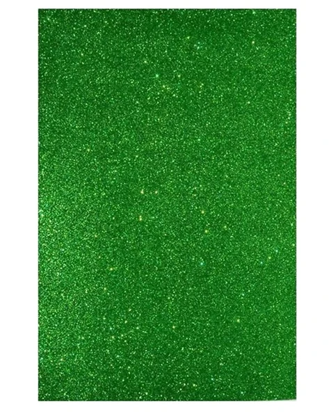 Yapışkanlı Simli Eva 50X70 Yeşil Rulo Şeklinde ürün görseli 1