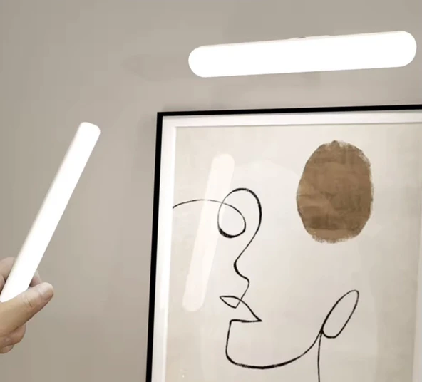 Usb Şarjlı Mıknatıslı Kablosuz Mutfak Tezgah Altı Dolap İçi Kabin Led Aydınlatma Lambası 3 Renk - 3