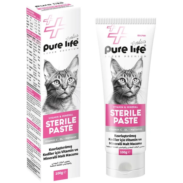 Pure life Plus Kısırlaştırılmış Kediler için Vitamin ve Minarelli Malt Macunu 100 GR