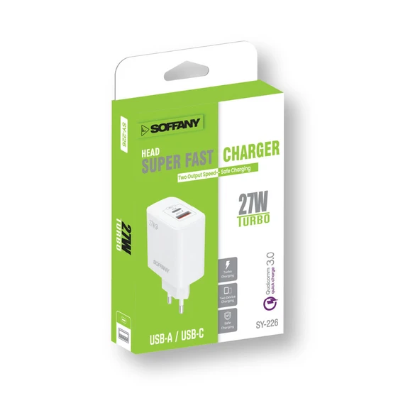 Soffany SY-226 Usb-A to Usb-C şarj başlığı
