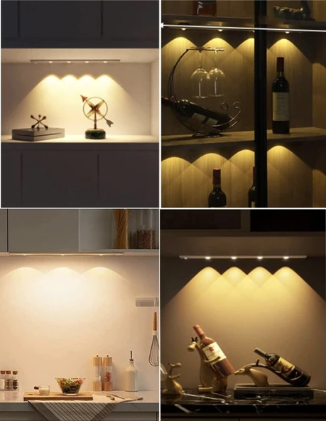 30cm Harekete Duyarlı Led Sensörlü Usb Şarjlı,Mutfak Cabinet Tezgah Üstü Usb Şarjlı Led - 2