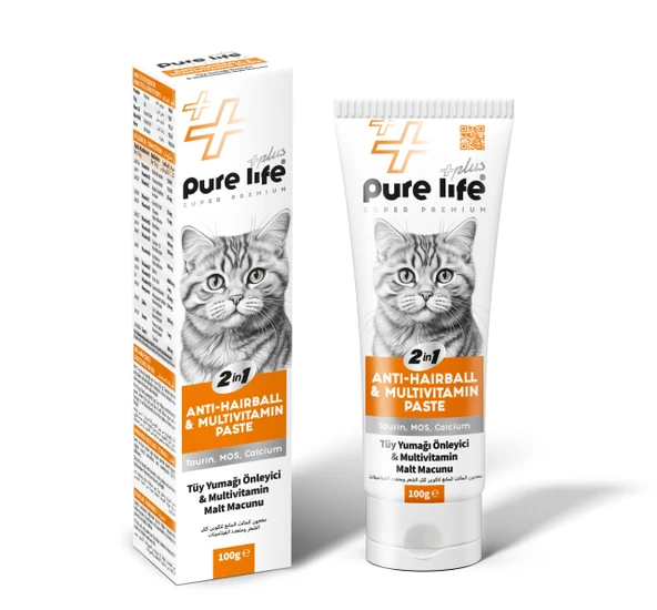 Pure Life Plus Tüy Yumağı Önleyici & Multivitamin Malt Macunu 100 gr