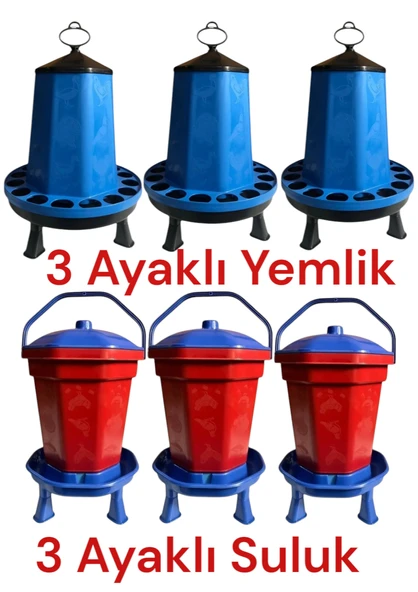 3 Ayaklı Yemlik 15Kg - 3 Ayaklı Suluk 18 Lt