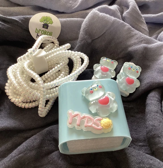 iPhone 18W/20W Uyumlu Şarj Kılıfı, Şarj Kablosu Örme Aparatı, Kablo Koruyucu Aparatı,M.Ayıcıklı - 2