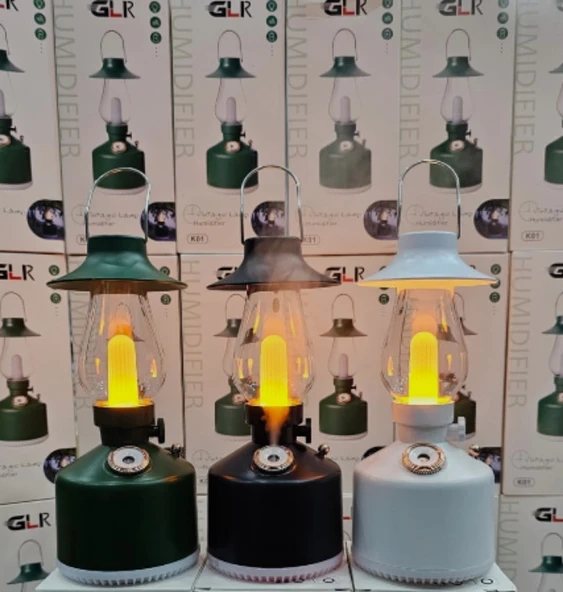 Şarjlı Gece Lambası & Hava Nemlendirici Buhar Makinesi Gaz Lambası Retro