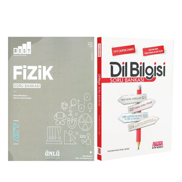 Ünlü Yayıncılık AYT Fizik BEST ve AKM Dil Bilgisi Soru Bankası Seti 2 Kitap