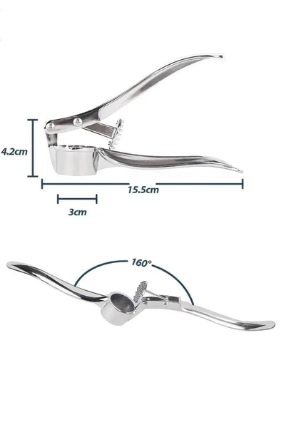Paslanmaz Sarımsak Ezici Rende Metal Hazneli Zencefil Ezme Rendesi Ezeceği - Resim 4