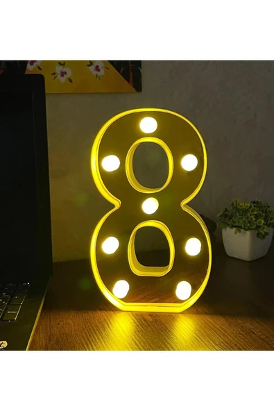 Büyük Boy Led Işıklı 3d Rakam Sayı Doğum Günü Kutlama Organizasyon Işıklı Sayı - 7