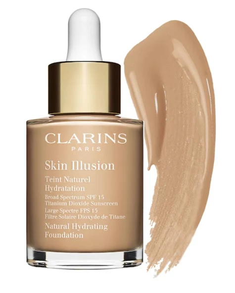 Clarins Skin Illusion SPF 15 - Nemlendirici Doğal Fondöten 110 Honey 30 ml