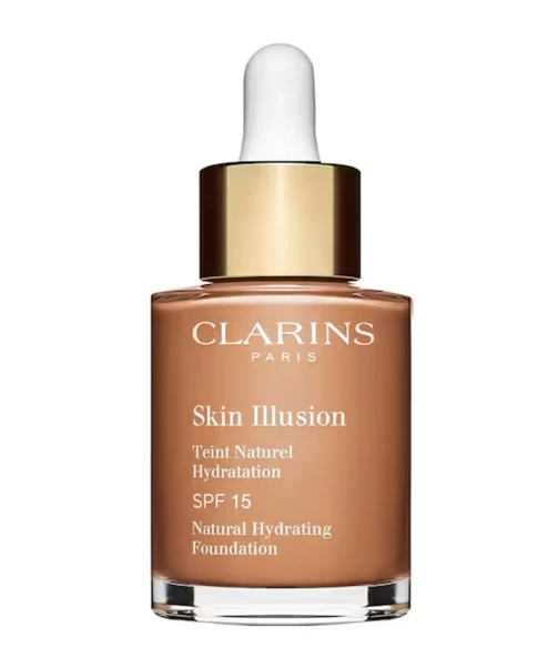 Clarins Skin Illusion SPF 15 - Nemlendirici Doğal Fondöten 112,3 Sandalwood 30 ml
