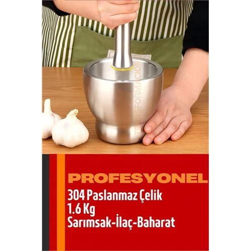 Modacar Sarımsak Ezici Sarımsak Havanı 304 Paslanmaz Çelik Baharat İlaç Ezici
