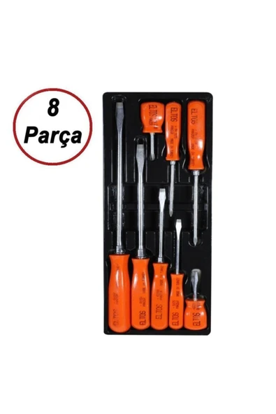 Ept008 Düz Yıldız Topaç Panzer Tornavida Seti 8 Parça