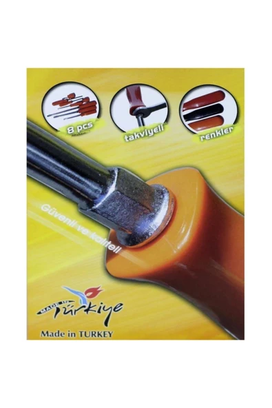 Ept008 Düz Yıldız Topaç Panzer Tornavida Seti 8 Parça - Resim 2