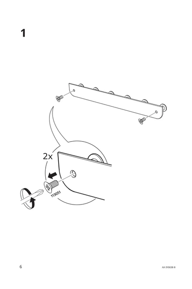 İKEA Ahtapot Enudden Metal Kapı Üstü Askısı Beyaz 6 Bölmeli 35x13-2 ADET - 4