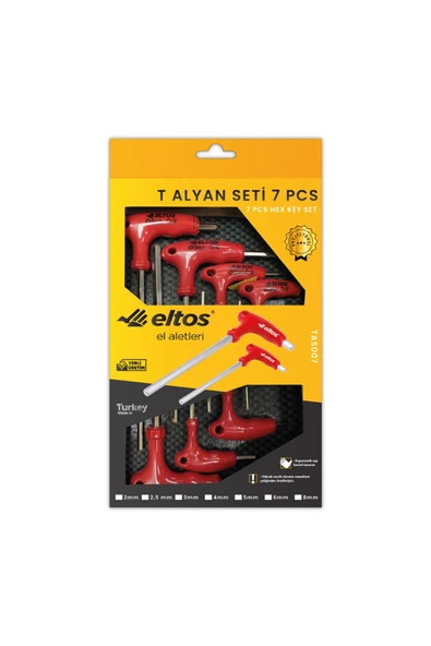 7 Parça T Tipi Alyan Seti (2-2,5-3-4-5-6-8 Mm)
