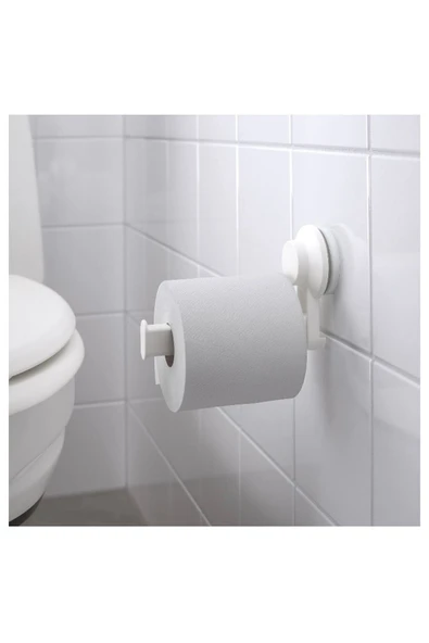 Vantuzlu Beyaz Tuvalet Kağıtlığı - Deliksiz ve Pratik Montaj - 2