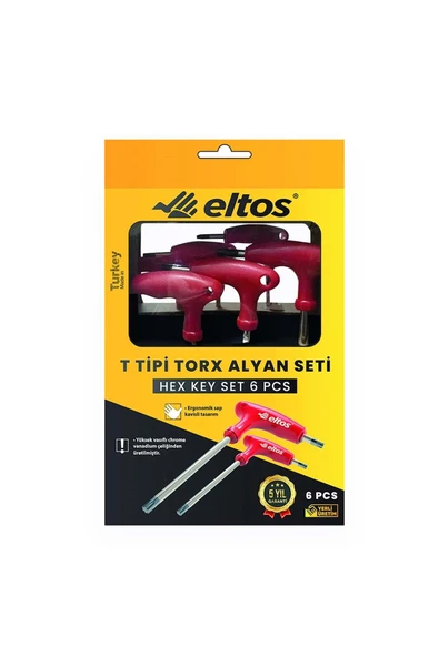 T Saplı Torx Alyan Anahtar Seti 6 Lı