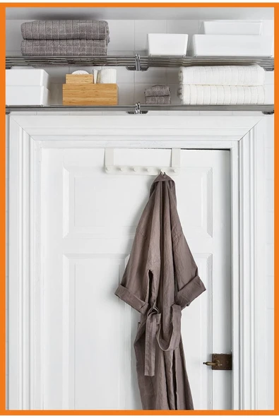 İKEA Ahtapot Enudden Metal Kapı Üstü Askısı Beyaz 6 Bölmeli 35x13-1 ADET - 3