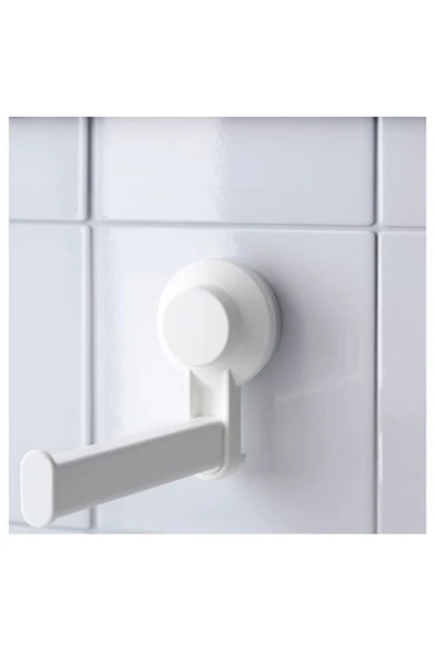 Vantuzlu Beyaz Tuvalet Kağıtlığı - Deliksiz ve Pratik Montaj - 3