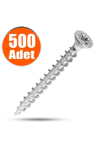 Sunta Vidası 3.5x40 mm Sivri Uçlu Ahşap Tahta Ağaç Vidası (500 ADET)
