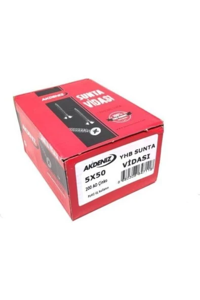 Sunta Vidası 5.0x50 Çinko 200 Adet - 2
