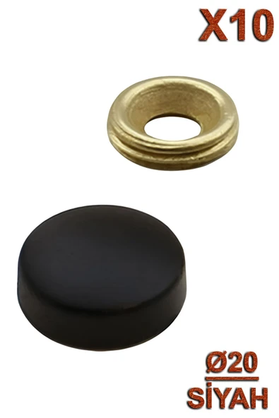 Metal Vida Kapama Ø20 Siyah (10 Adet) ürün görseli