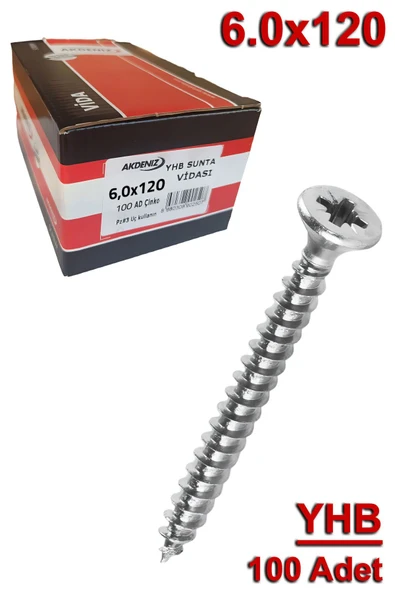 Akdeniz Sunta Vidası 6.0X120 (100 Adet) ürün görseli